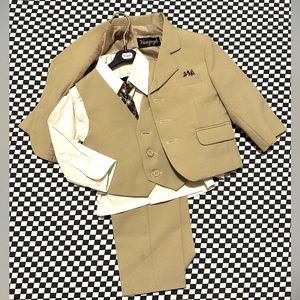 5 piece suit set (pants, jacket & vest) with shirt & tie -